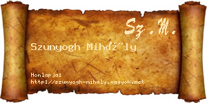 Szunyogh Mihály névjegykártya
