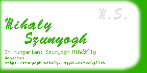 mihaly szunyogh business card